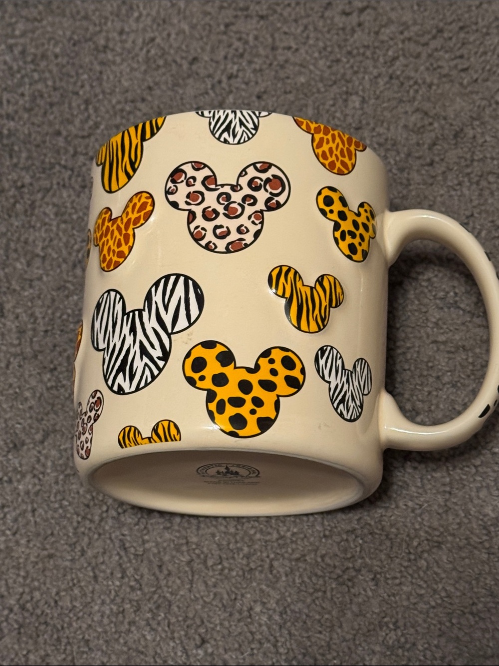 Disney Parks Animal Kingdom Mickey Mouse Animal Print Coffee Mug 3D Ears Safari